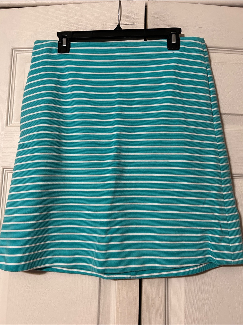Talbots sz 6 - Striped Turquoise White A-Line Skirt - Women